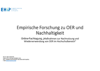 Empirische Forschung zu OER und Nachhaltigkeit
