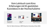Vom Lehrbuch zum Kino: Erfahrungen mit KI-gestützten Kurzvideos in der Hochschullehre