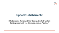 Urheberrechts-Diensteanbieter-Gesetz (UrhDaG) und die Sonderproblematik von "Remixes, Memes, Pastiche"